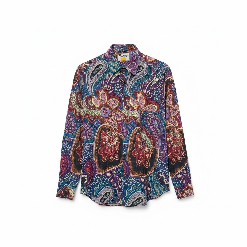 Protest Paisley Shirt Multicolor Long Sleeve Boho Festival Surf Skatewear Medium